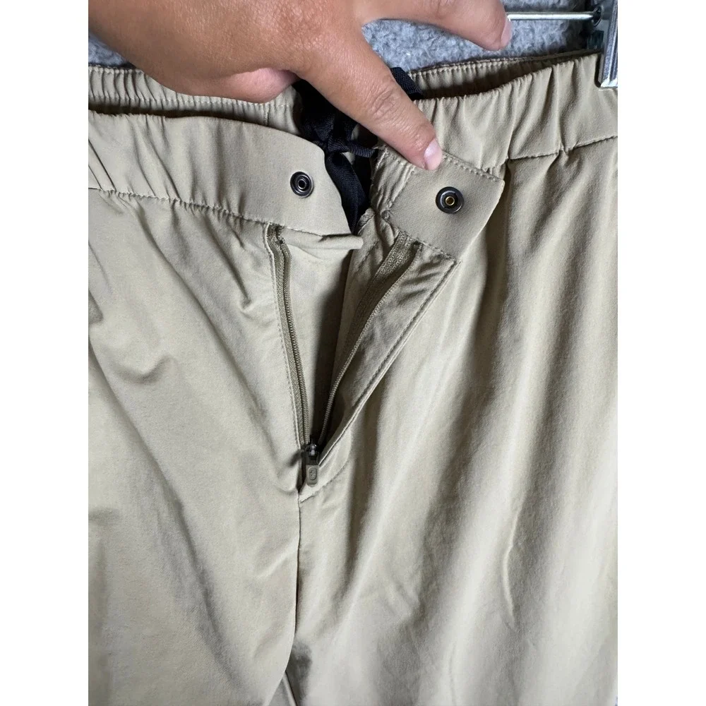 FIGS PRO Mens Scrub Pants Large Short Tan Khaki Elastic Waist Stretch Medical